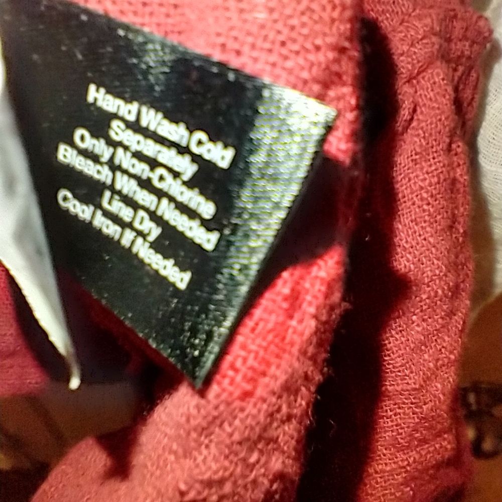 Lane Bryant Red Ombre Sharkbite Hem Kimono Sleeve Gauzy Top Women's sz 18-20. - Picture 5 of 7